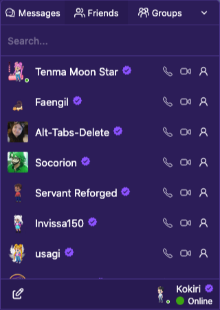 Messages & friends UI