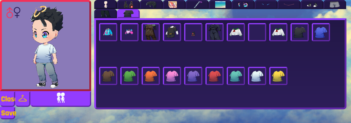 Avatar closet screenshot