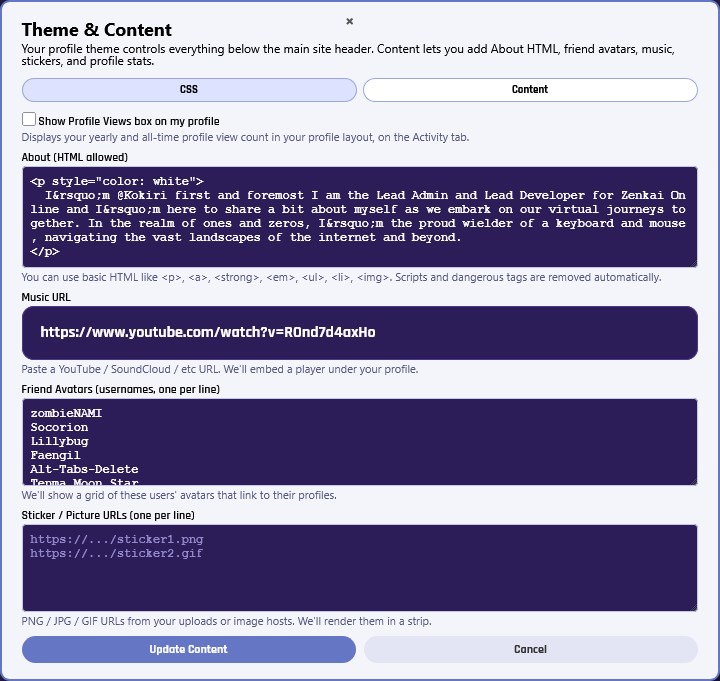 More profile editing tools screenshot
