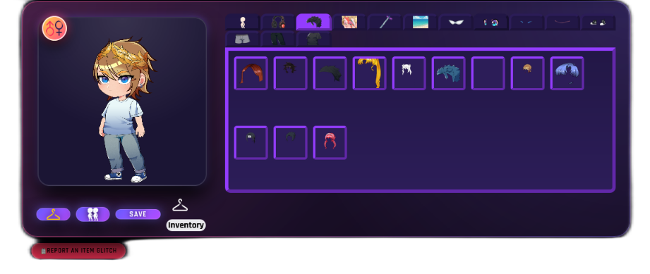 Avatar closet screenshot